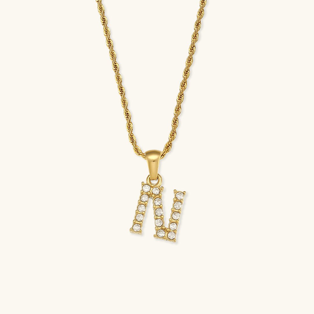 Maeve Diamond Initial Necklace in Gold