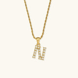Maeve Diamond Initial Necklace in Gold