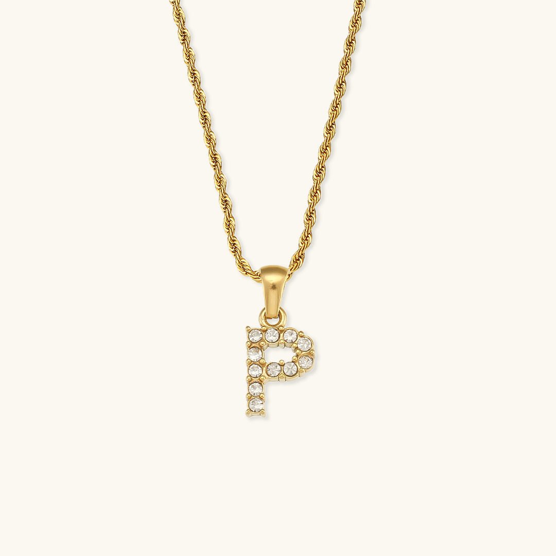 Maeve Diamond Initial Necklace in Gold