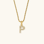 Maeve Diamond Initial Necklace in Gold