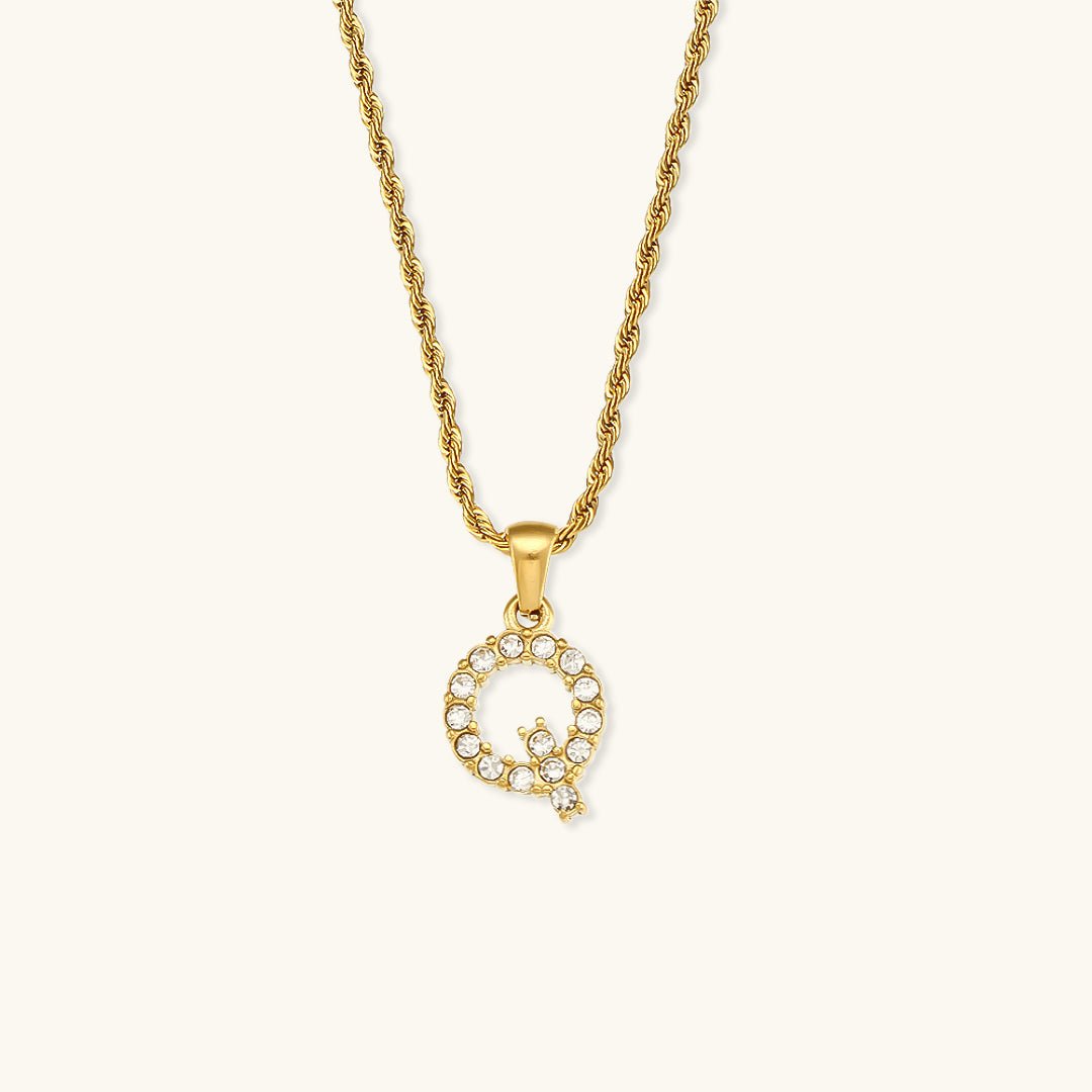 Maeve Diamond Initial Necklace in Gold