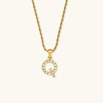 Maeve Diamond Initial Necklace in Gold