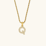 Maeve Diamond Initial Necklace in Gold