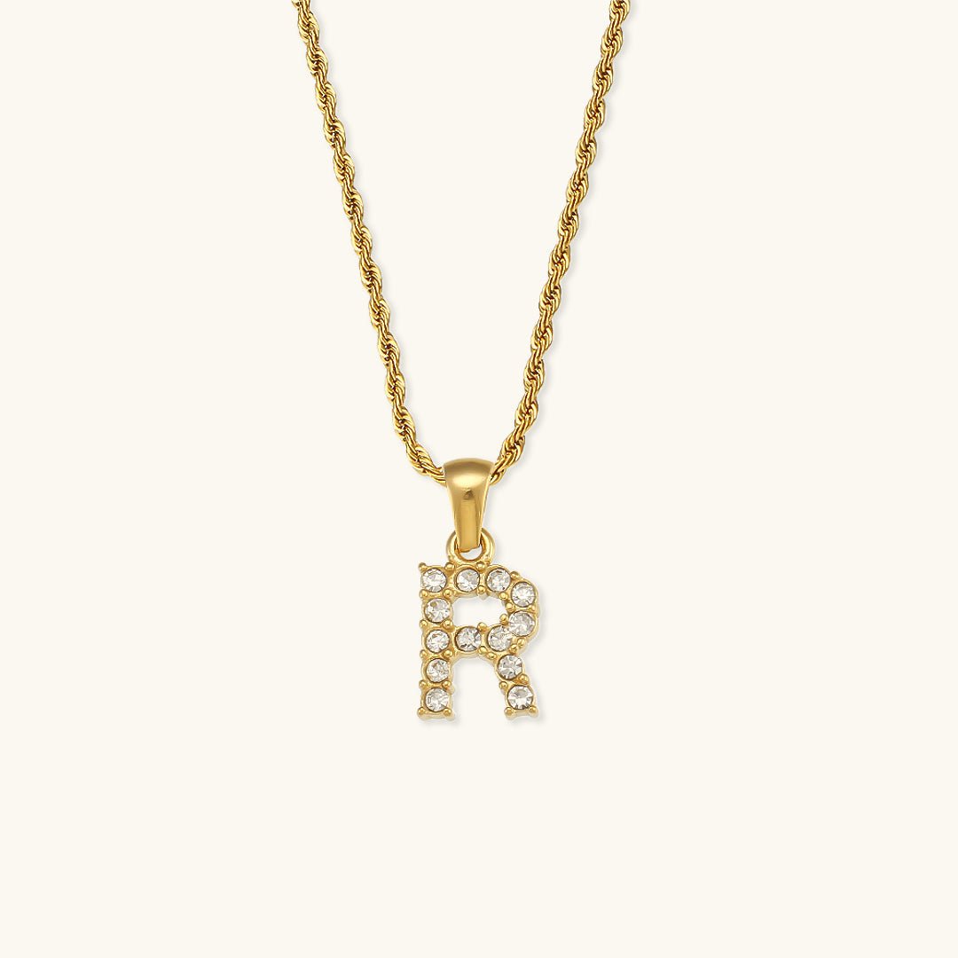 Maeve Diamond Initial Necklace in Gold