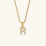 Maeve Diamond Initial Necklace in Gold