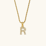 Maeve Diamond Initial Necklace in Gold
