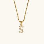 Maeve Diamond Initial Necklace in Gold