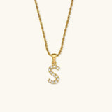 Maeve Diamond Initial Necklace in Gold
