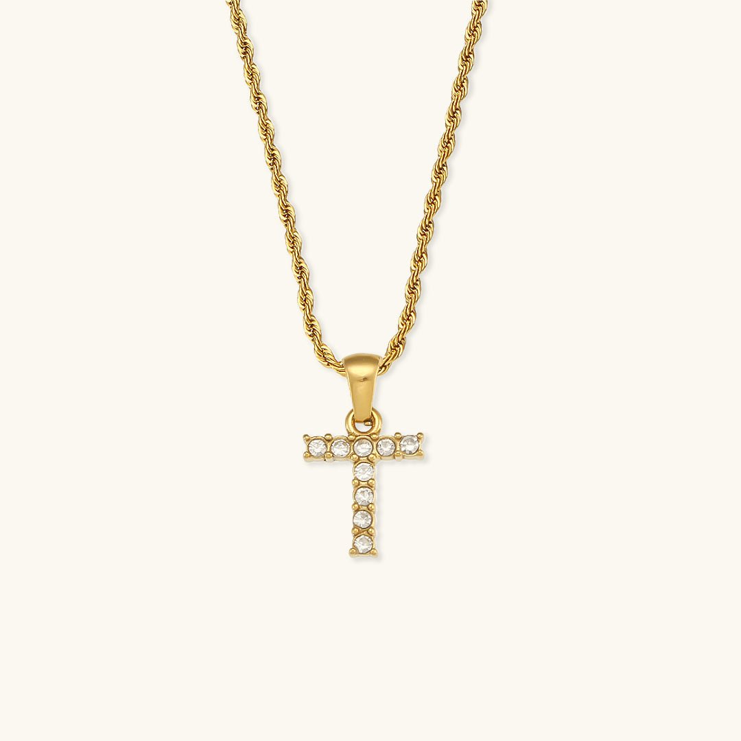 Maeve Diamond Initial Necklace in Gold