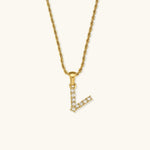 Maeve Diamond Initial Necklace in Gold