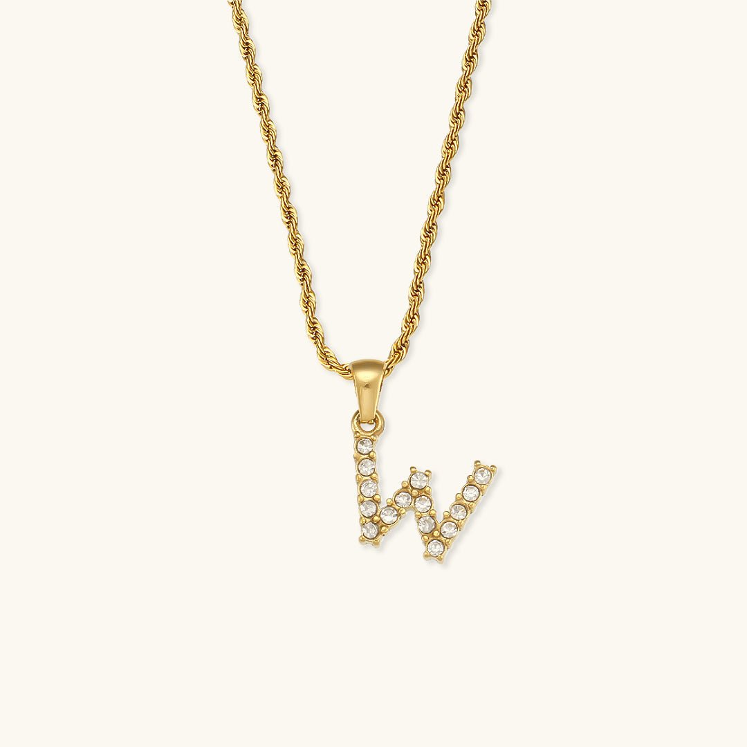 Maeve Diamond Initial Necklace in Gold