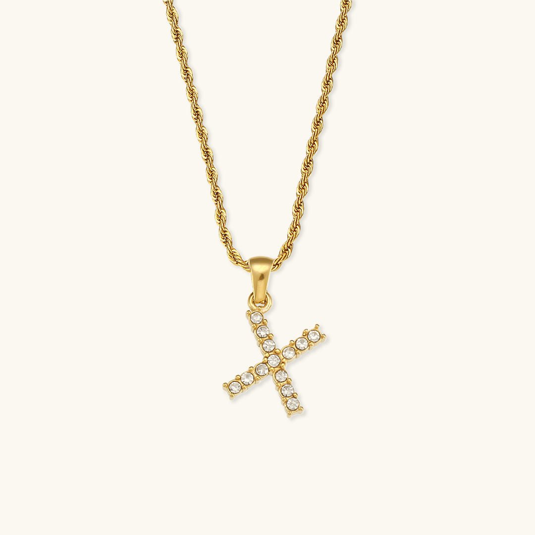 Maeve Diamond Initial Necklace in Gold