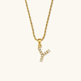 Maeve Diamond Initial Necklace in Gold