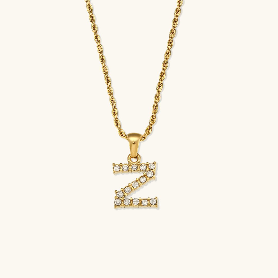 Maeve Diamond Initial Necklace in Gold