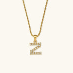 Maeve Diamond Initial Necklace in Gold