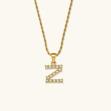 Maeve Diamond Initial Necklace in Gold