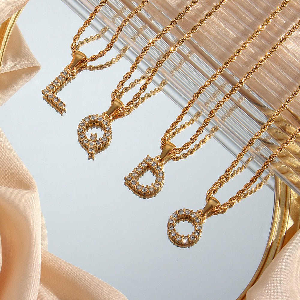 Maeve Diamond Initial Necklace in Gold