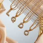 Maeve Diamond Initial Necklace in Gold