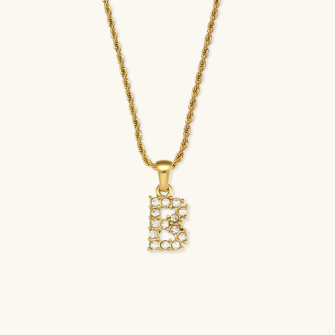 Maeve Diamond Initial Necklace in Gold