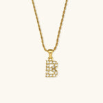 Maeve Diamond Initial Necklace in Gold