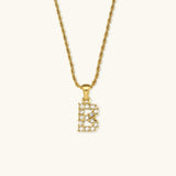 Maeve Diamond Initial Necklace in Gold