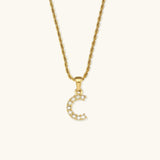 Maeve Diamond Initial Necklace in Gold