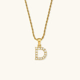 Maeve Diamond Initial Necklace in Gold