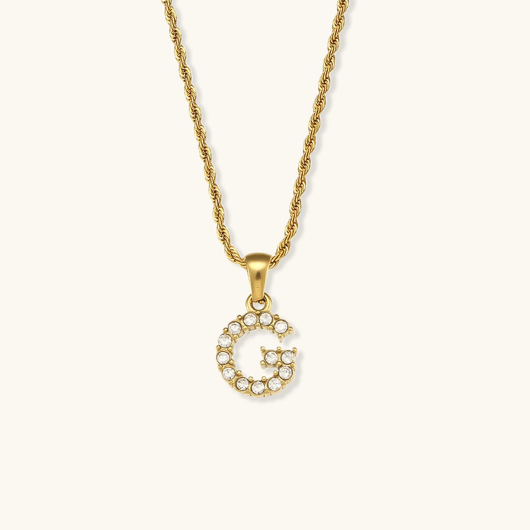 Maeve Diamond Initial Necklace in Gold