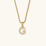Maeve Diamond Initial Necklace in Gold