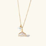 Mermaid Pearl Necklace in Gold