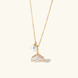 Mermaid Pearl Necklace in Gold