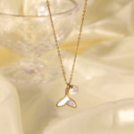 Mermaid Pearl Necklace in Gold