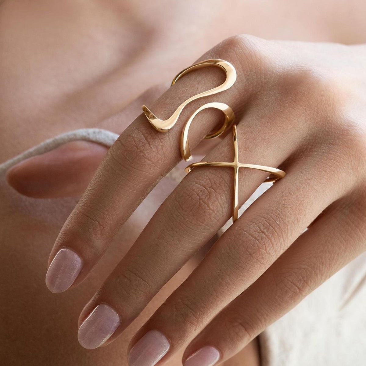 Mosaic Open Ring in Gold