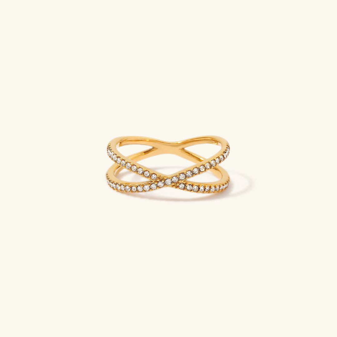 Nia Cross Ring in Gold