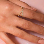 Nia Cross Ring in Gold