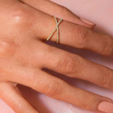 Nia Cross Ring in Gold
