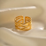 River Stackable Ring in Gold