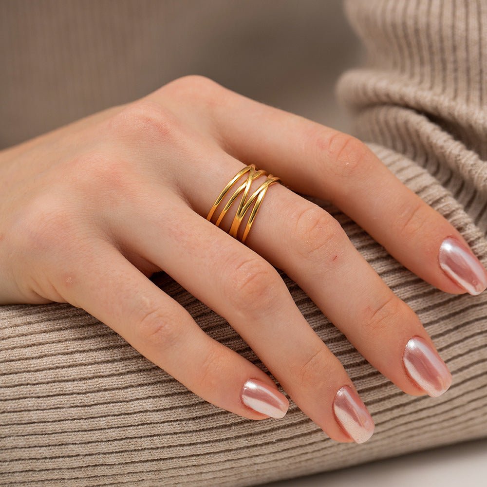 River Stackable Ring in Gold