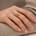 River Stackable Ring in Gold