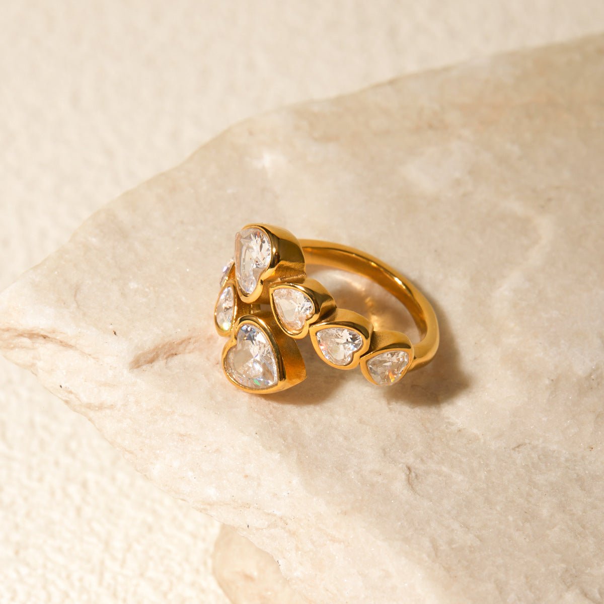 Romy Heart Ring in Gold