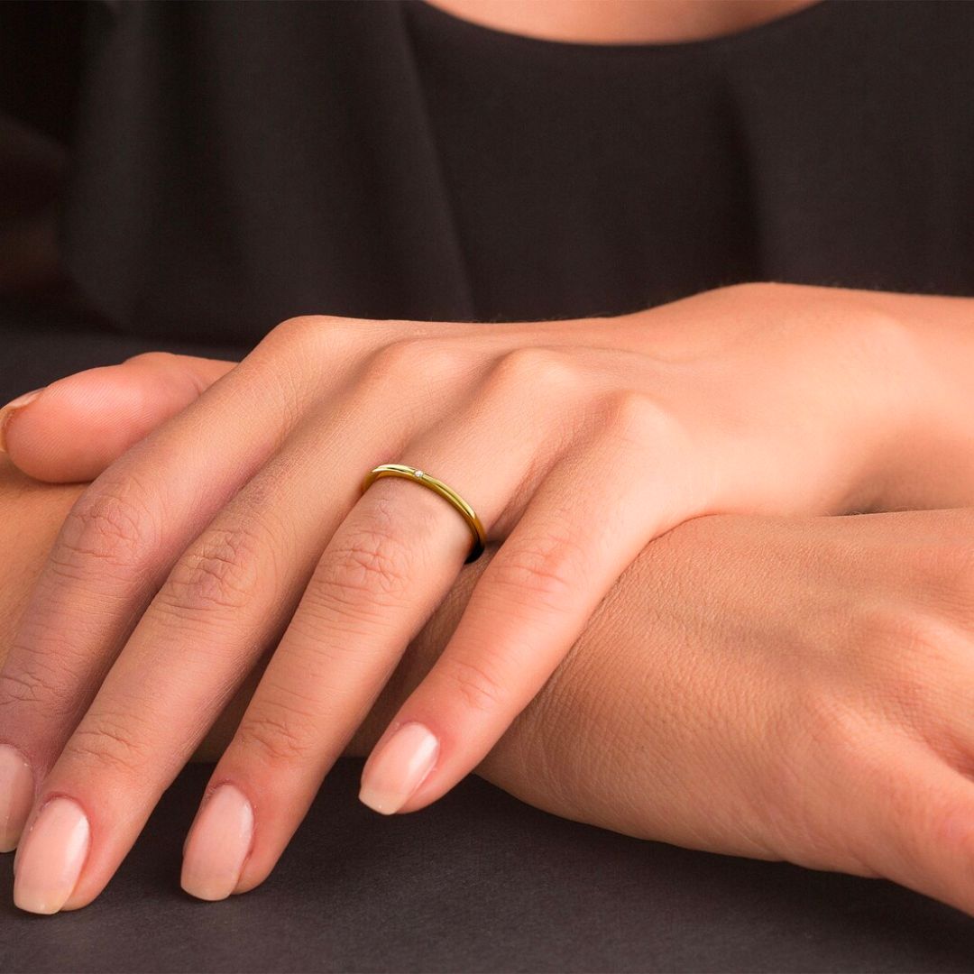 Sage Minimalist Ring in Gold