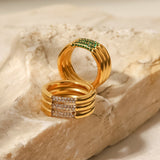 Serenity Sparkling Ring in Gold