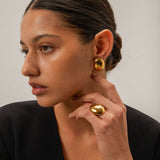 Thora Hammered Ring in Gold