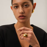 Thora Hammered Ring in Gold