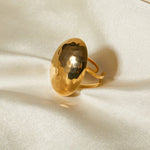 Thora Hammered Ring in Gold